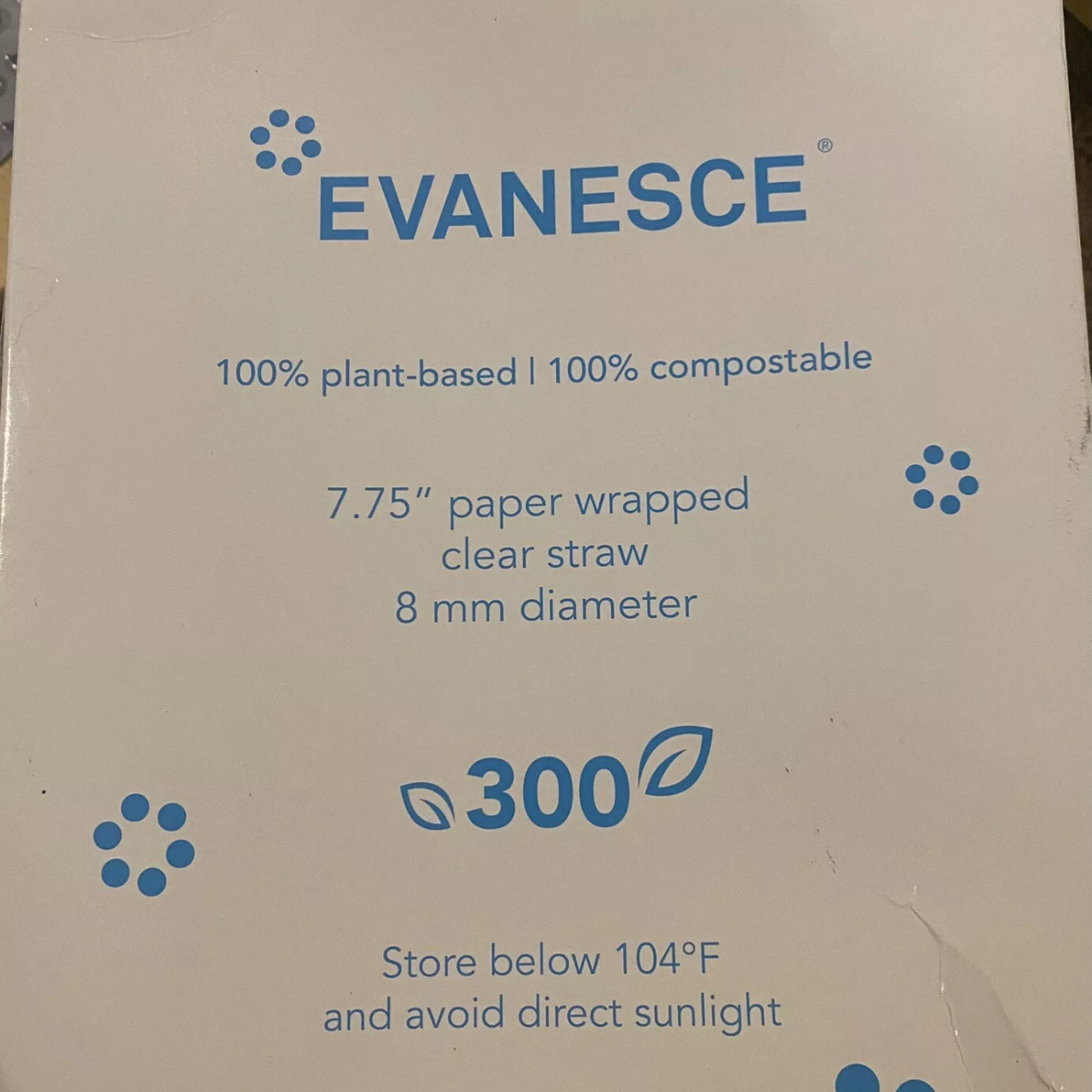 Evanesce Eco-Friendly Compostable Straws - Made from Plants, 100% Biodegradable.