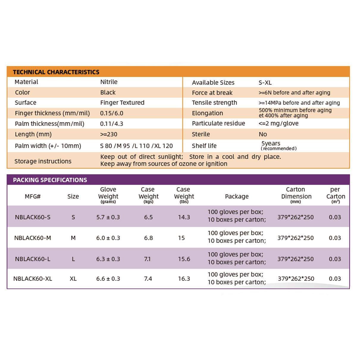 AK & H NBLACK60 GLOVES 6MIL