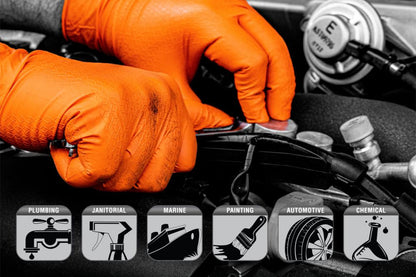 Astro-Grip Powder-Free Exam Grade Nitrile Disposable Gloves Orange