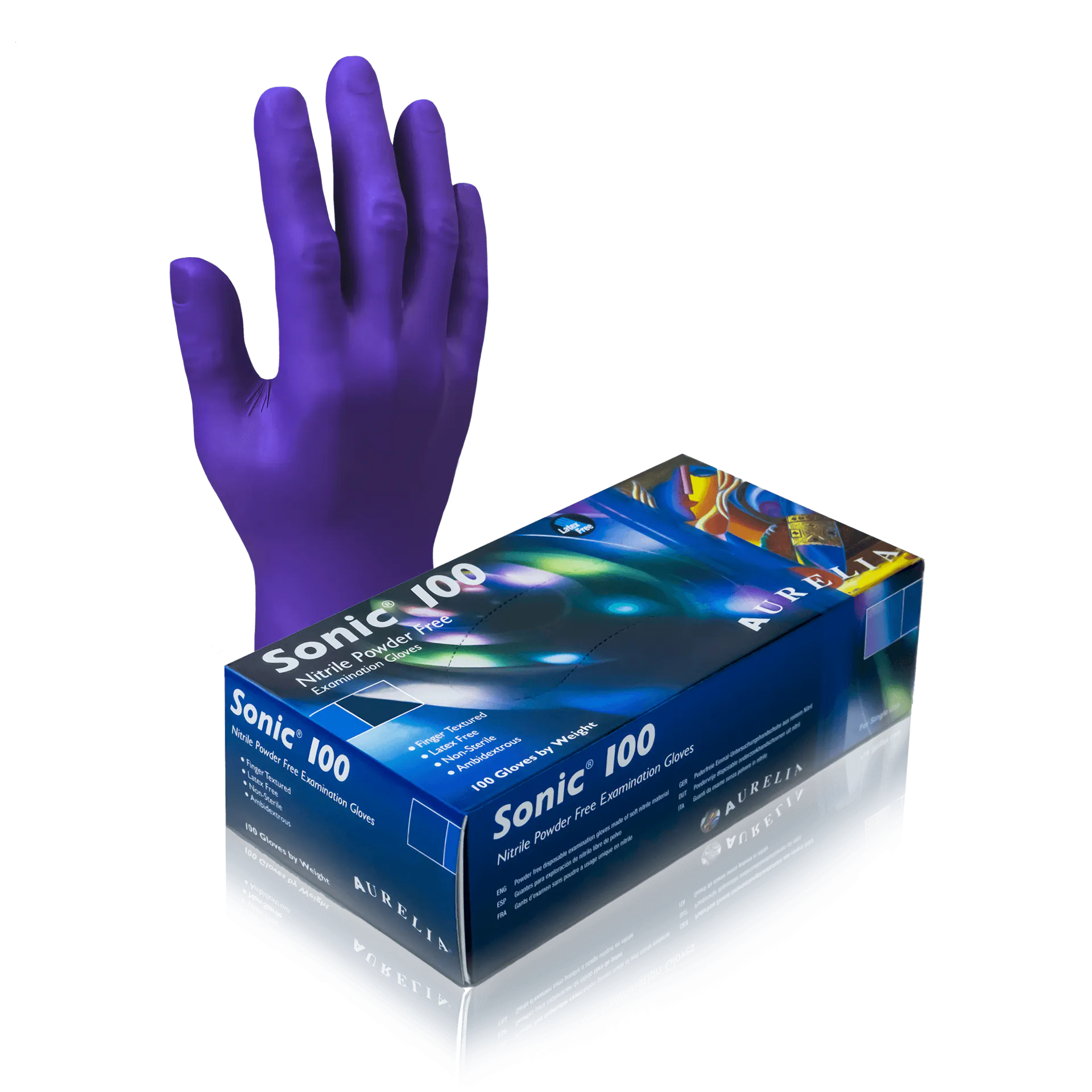 Aurelia Gloves Sonic 100 – Cobalt Blue Nitrile Gloves – Powder Free