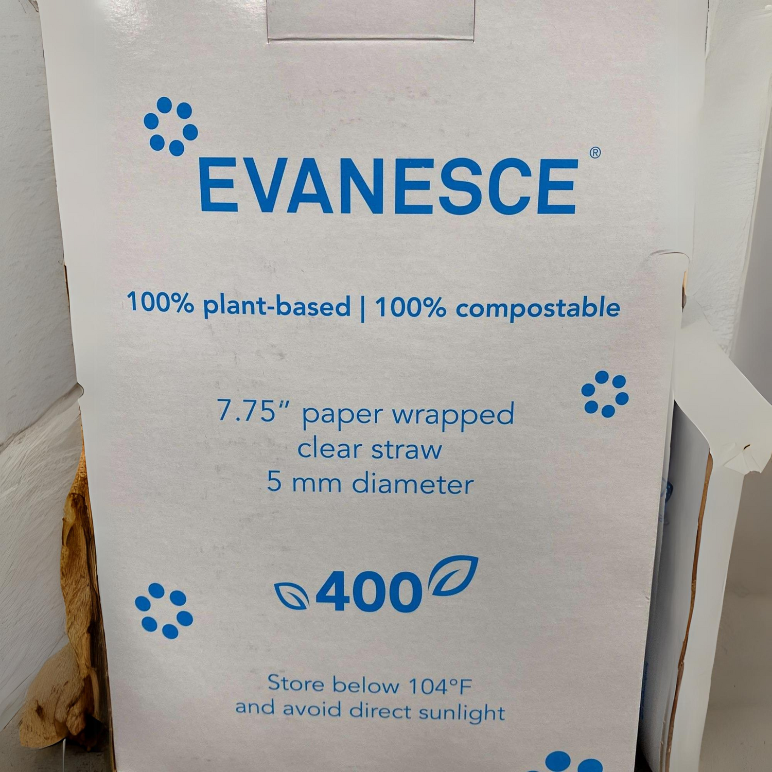 Evanesce eco-friendly compostable straws made from plants