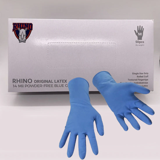 Rhino Natural Rubber Latex Powder Free Examination Gloves