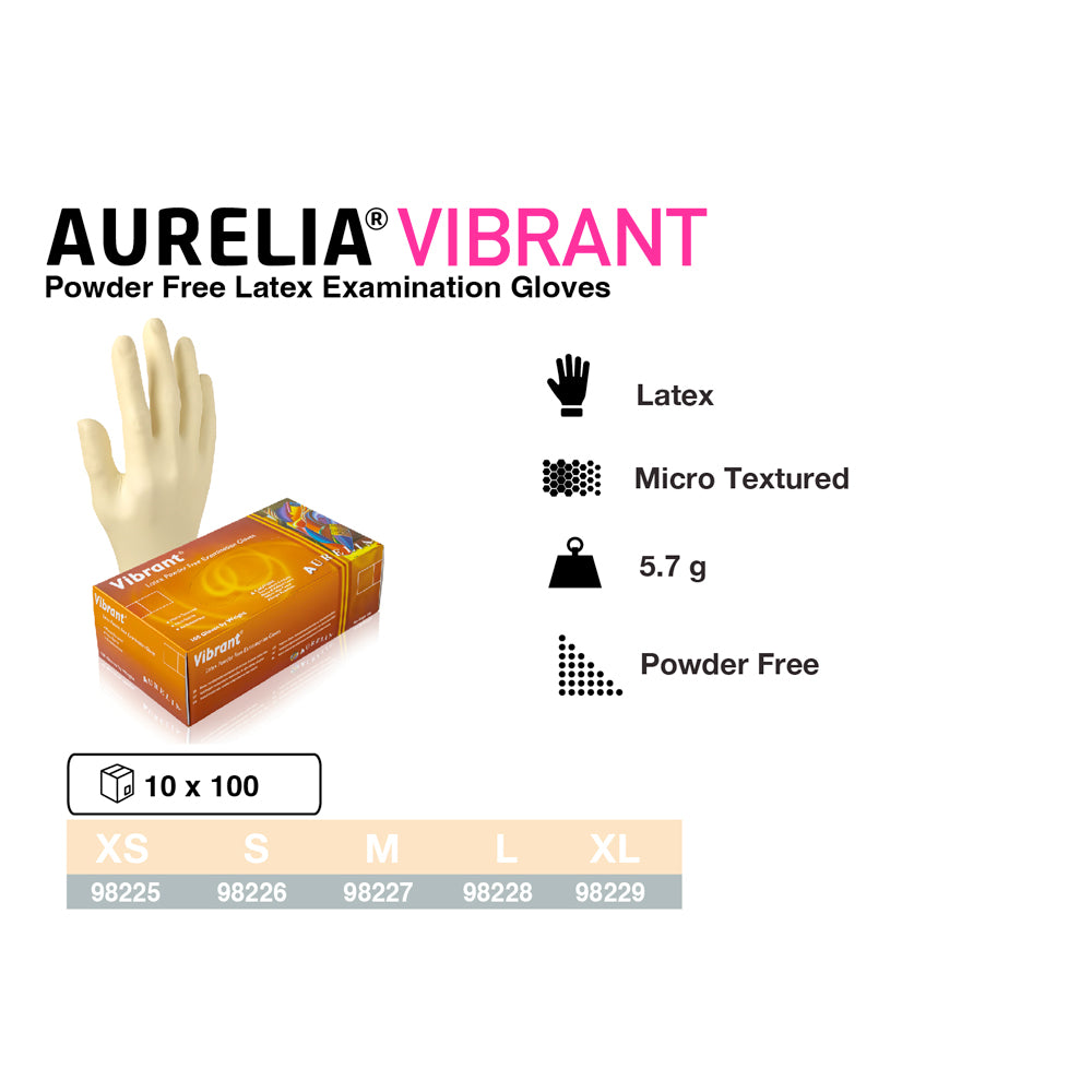 Aurelia Vibrant® Latex Powder-Free Examination Gloves